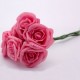 Foam Mini Georgia Rose x 6 - Hot Pink
